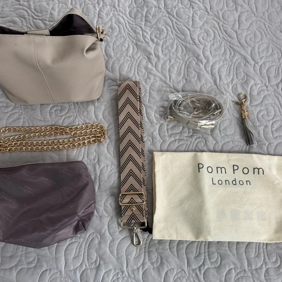 POM POM LONDON: Lambeth Bag Maple Pebble Grain Stone 🌸 - Picture 8 of 8